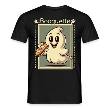 Booguette fantôme pour les amateurs de baguette - T-shirt homme - noir - Devant - AI Model Male 178 light (178cm)