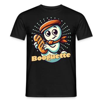 Ghost Baguette Lover Booguette - Men's T-Shirt - black - Front - AI Model Male 178 light (178cm)