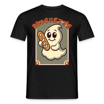 Ghost with baguette for Booguette fans - Men's T-Shirt - black - Front - AI Model Male 178 light (178cm)