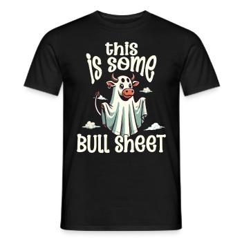 Cow Costume Halloween Humor Funny Ghost - Men's T-Shirt - black - Front - AI Model Male 178 light (178cm)
