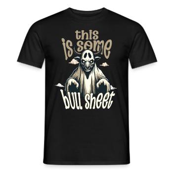 Il s’agit d’un motif de feuille de taureau - T-shirt homme - noir - Devant - AI Model Male 178 light (178cm)