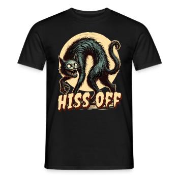 Gruselige Katzenkunst Hiss Off - Männer T-Shirt - Schwarz - Vorne - AI Model Male 178 light (178cm)