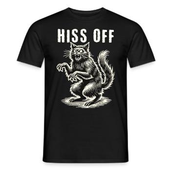 Hiss Off Gruselige Katze Humorvoll - Männer T-Shirt - Schwarz - Vorne - AI Model Male 178 light (178cm)