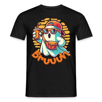Ghost With broth instead of boo Cool life - Men's T-Shirt - black - Front - AI Model Male 178 light (178cm)