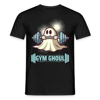 Gym Ghoul Funny Halloween Fitness Motif - Men's T-Shirt - black - Front - AI Model Male 178 light (178cm)