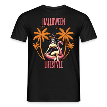Halloween Mode de vie Sorcière de plage - T-shirt homme - noir - Devant - AI Model Male 178 light (178cm)