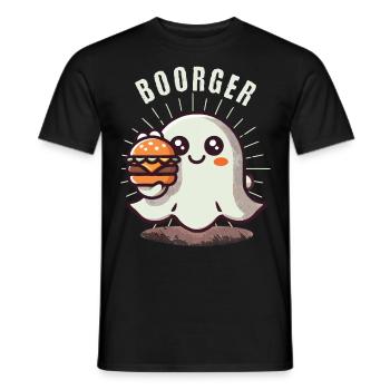 diGespenst Boorger Hamburger Lover Fun - Men's T-Shirt - black - Front - AI Model Male 178 light (178cm)