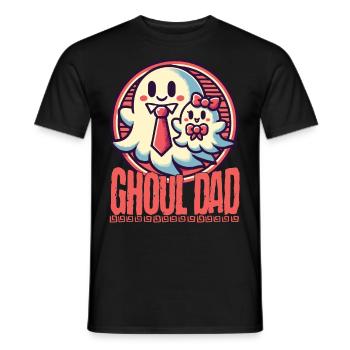 Ghoul Dad Stylish Ghost Motif - Men's T-Shirt - black - Front - AI Model Male 178 light (178cm)