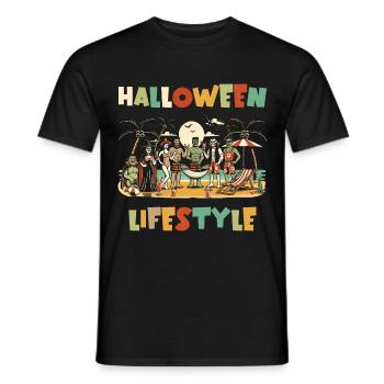 Halloween Lifestyle Strandparty Spaß - Männer T-Shirt - Schwarz - Vorne - AI Model Male 178 light (178cm)