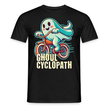 Cycling ghosts for Halloween - Men's T-Shirt - black - Front - AI Model Male 178 light (178cm)