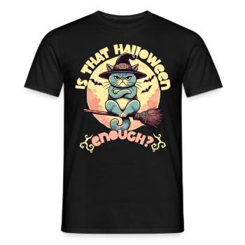 Is The Halloween Enough Cat Witch Hat - Men's T-Shirt - black - Front - AI Model Male 178 light (178cm)