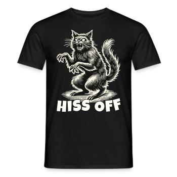Déclaration effrayante de chat sifflant - T-shirt homme - noir - Devant - AI Model Male 178 light (178cm)