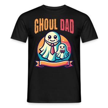 Ghoul Dad Spooky Father Child Motif - Men's T-Shirt - black - Front - AI Model Male 178 light (178cm)