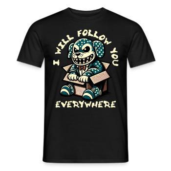 Naughty Dog In The Box Will Follow Everywhere - Men's T-Shirt - black - Front - AI Model Male 178 light (178cm)