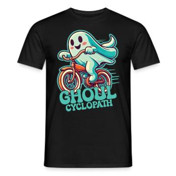 Fun Ghost Bike Adventure - Men's T-Shirt - black - Front - AI Model Male 178 light (178cm)