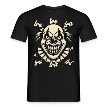 Gruseliger Clown tre-tre-tra-tru-tra Internet Meme - Männer T-Shirt - Schwarz - Vorne - AI Model Male 178 light (178cm)