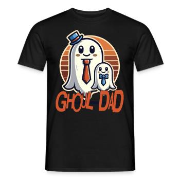 Fröhlicher Geistervater Mit Kind - Männer T-Shirt - Schwarz - Vorne - AI Model Male 178 light (178cm)