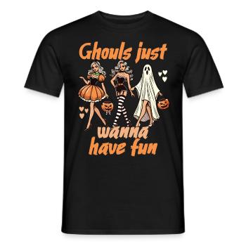 Ghouls Just want to Have Fun Halloween Style - Men's T-Shirt - black - Front - AI Model Male 178 light (178cm)