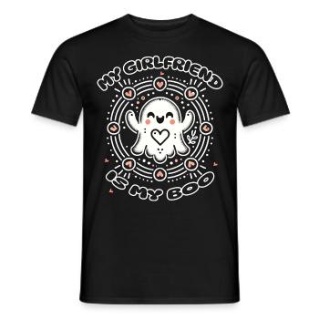 Ma copine est mon boo ghost love - T-shirt homme - noir - Devant - AI Model Male 178 light (178cm)