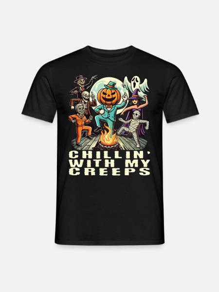 Halloween Fun With Spooky Friends - Men's T-Shirt - black