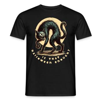 Is Halloween enough cat - Men's T-Shirt - black - Front - AI Model Male 178 light (178cm)