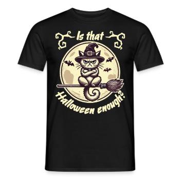 Le design du chat sorcière d’Halloween est-il suffisant - T-shirt homme - noir - Devant - AI Model Male 178 light (178cm)
