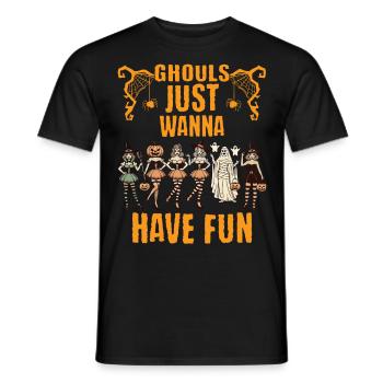Les goules veulent juste s’amuser Halloween - T-shirt homme - noir - Devant - AI Model Male 178 light (178cm)