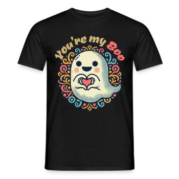 Tu es mon boo Mignon Ghost Design - T-shirt homme - noir - Devant - AI Model Male 178 light (178cm)