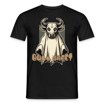 Feuille de taureau Illustration drôle Halloween - T-shirt homme - noir - Devant - AI Model Male 178 light (178cm)