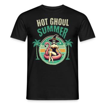 Heißer Grusel Sommer Hexen Flamingo - Männer T-Shirt - Schwarz - Vorne - AI Model Male 178 light (178cm)