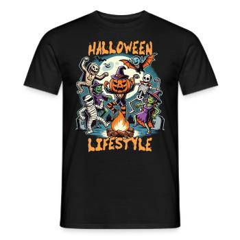 Halloween, Style de vie, Effrayant, Amusant - T-shirt homme - noir - Devant - AI Model Male 178 light (178cm)