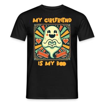 Ma copine est mon boo ghost love - T-shirt homme - noir - Devant - AI Model Male 178 light (178cm)