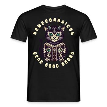 Necronomicon Lies Ein Gutes Buch - Männer T-Shirt - Schwarz - Vorne - AI Model Male 178 light (178cm)