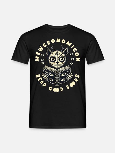 Mewcronomicon read a good book - Men's T-Shirt - black