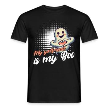 My girlfriend is my boo ghost love - Men's T-Shirt - black - Front - AI Model Male 178 light (178cm)