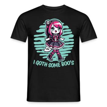 Halloween Goth Girl I Got Ghosts - Men's T-Shirt - black - Front - AI Model Male 178 light (178cm)