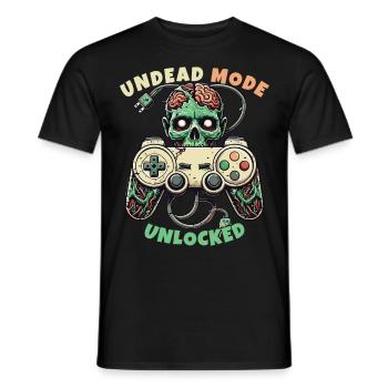 Manette de jeu Zombie : Mode Mort-vivant - T-shirt homme - noir - Devant - AI Model Male 178 light (178cm)