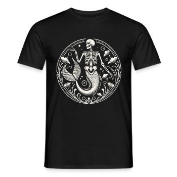 Mystische Skelett-Meerjungfrau Kunst - Männer T-Shirt - Schwarz - Vorne - AI Model Male 178 light (178cm)