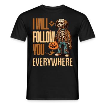 Halloween Gruseliger Hund Begleiter - Männer T-Shirt - Schwarz - Vorne - AI Model Male 178 light (178cm)