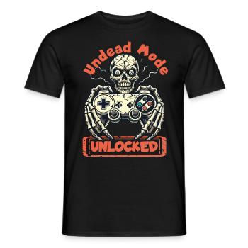 Manette de jeu zombie Mode mort-vivant déverrouillé - T-shirt homme - noir - Devant - AI Model Male 178 light (178cm)