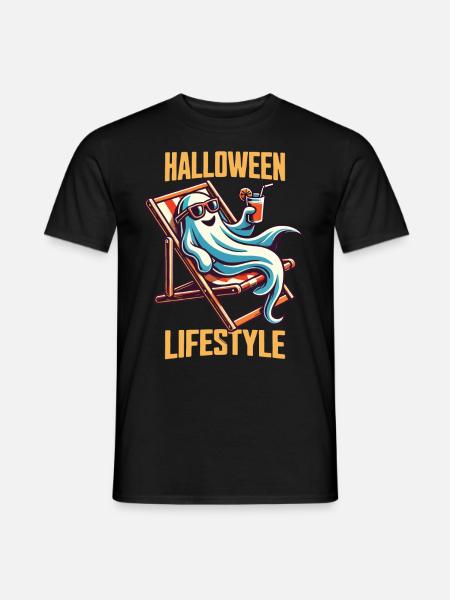 Relaxed Halloween Lifestyle Ghost - Men's T-Shirt - black