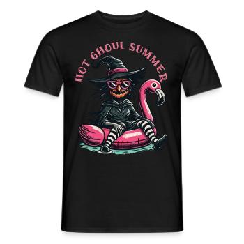 Hot Ghoul Summer Hexen Flamingo Spaß - Männer T-Shirt - Schwarz - Vorne - AI Model Male 178 light (178cm)