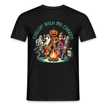 Halloween fun with my creeps - Men's T-Shirt - black - Front - AI Model Male 178 light (178cm)