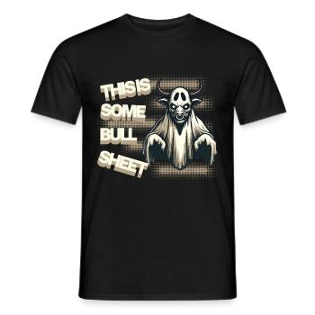 Taureau fantôme drôle avec un dicton humoristique - T-shirt homme - noir - Devant - AI Model Male 178 light (178cm)