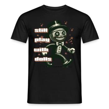Voodoo Doll Creepy Party Design Still Playing - Men's T-Shirt - black - Front - AI Model Male 178 light (178cm)