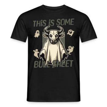 Drôle de vache fantôme costume Halloween - T-shirt homme - noir - Devant - AI Model Male 178 light (178cm)