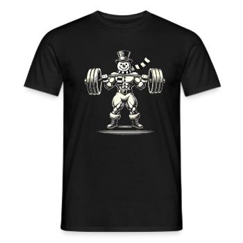 Bonhomme de neige fort avec haltérophilie - T-shirt homme - noir - Devant - AI Model Male 178 light (178cm)