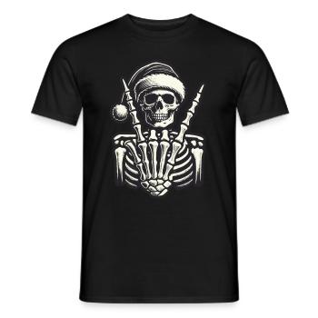 Cool Skeleton Christmas Style - Men's T-Shirt - black - Front - AI Model Male 178 light (178cm)