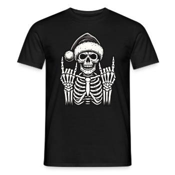 Crâne de Noël Musique Rock - T-shirt homme - noir - Devant - AI Model Male 178 light (178cm)