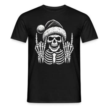 Skeleton Christmas Hat Skirt - Men's T-Shirt - black - Front - AI Model Male 178 light (178cm)